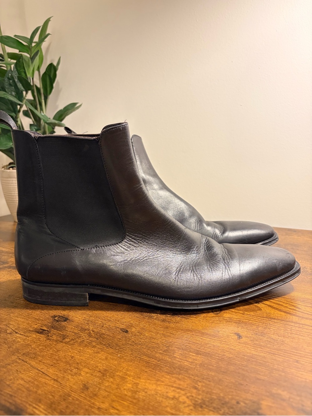 $495 To Boot New York Myles Black Leather Chelsea Boots Made in Italy 11.5